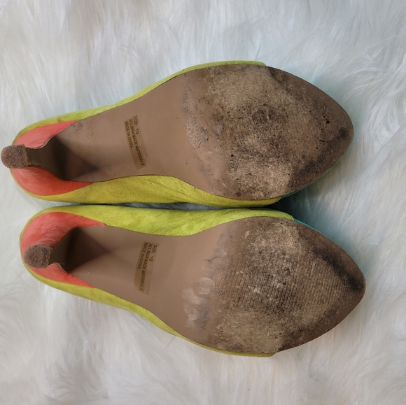 Qupid Green Orange Lime Green Six inch Heels - Picture 9 of 10